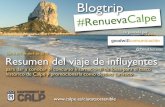 Blogtrip #RenuevaCalpe: cómo organizar un viaje de influyentes