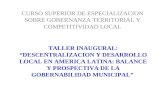 Curso superior de especializacion sobre gobernanza territorial y