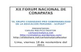 20111118. CARLOS MALPICA FAUSTOR. Presentación del GCPGEP en el XII Forum Nacional de CONAPAFAS
