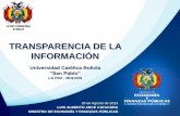 Presentación Boletines - Transparencia de la información