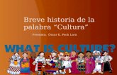Breve historia de la palabra cultura