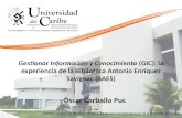 Gestionar Información y Conocimiento (GIC): La experiencia de la biblioteca Antonio Enríquez Savignac (BAES)