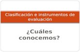 Clasificación instrumentos de evaluación
