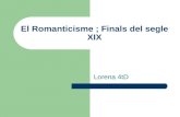 El Romanticisme I Final S Xix