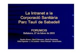Marti dalmases - La Intranet a la Corporació Sanitària Parc Taulí de Sabadell.