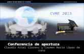 Conferencia inaugural CVME 2013