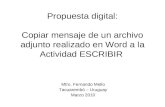 Copiar mensaje de un archivo adjunto realizado en Word a la actividad ESCRIBIR. Centro de Tecnología Educativa de Tacuarembó.