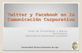 Twitter y Facebook en la Comunicación Corporativa