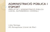 ORGANITZACIÓ ESPORTIVA. tema 2 administració pública i esport