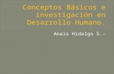 Conceptos básicos e investigación en desarrollo humano