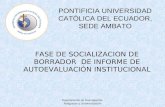 SOCIALIZACION DEL INFORME FINAL DE AUTOEVALUACION DE LA PUCESA