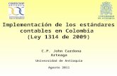 Implementación de los estándares contables en Colombia  (Ley 1314 de 2009)