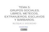 TEMA 5: GRUPOS SOCIALES. LIBRES, METECOS, EXTRANJEROS, ESCLAVOS Y BÁRBAROS