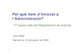 11a sessió web: Per què hem d'innovar a l'Administració?, per Joan Majó