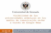 Defensa Tesis Doctoral: "Visibilidad de las universidades andaluzas en los medios de comunicación on-line a través de Google News". Elisa Legerén
