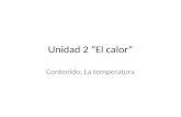 Unidad 2 El calor, Contenido Temperatura y materiales