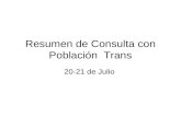 Resumen de consulta con población  trans