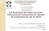 La Práctica de Intervención Psicosocial Comunitaria desde la experiencia de la UCA