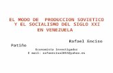 Rafael Enciso: El Modo de Produccion Sovietico y el Socialismo del Siglo XXI en Venezuela