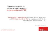 Pressupost 2010: Els errors del govern, la rigorositat del PSC