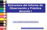 Estructura del informe de observación y práctica docente