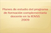 Propuesta Plan De Estudios Ienss 2009 Actualizado