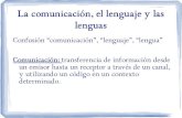 Comunicación, lenguaje y lenguas. Caracterísiticas y fenómenos