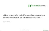 ¿Qué espera la opinión publica argentina de las empresas en las redes sociales?