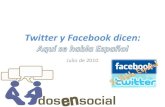 Twitter y Facebook dicen: Aquí se habla Español. Julio 2010