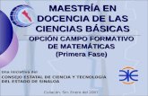 Maestría en Docencia de las Ciencias Básicas (opción Matemáticas)