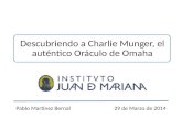 Conferencia de Pablo Martínez Bernal: "Descubriendo a Charlie Munger, el auténtico Oráculo de Omaha"