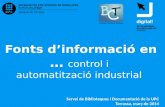 Fonts d`informacio en control i automatització industrial