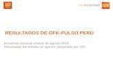 GfK Pulso Peru - Agosto 2013 - Evaluación del gobierno