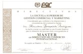 ESIC - Máster dirección comercio internacional - 2000 certificado