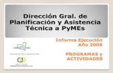 Acciones 2009 Dirección de Asistencia Técnica a PyMEs La Pampa