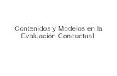 Contenidos y modelos en la evaluación conductual