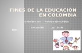 Fines de la educación en Colombia ley 115 de 1994