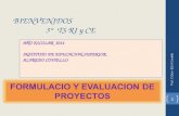 Bienvenidos FORMULACION Y EVALUACION DE PROYECTOS