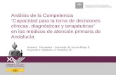 Análisis de la competencia "Capacidad para la toma de decisiones clínicas, diagnósticas y terapéuticas"