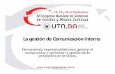 Gestión de la Comunicación - IV  Congreso Nacional de Sistemas de Gestión y Mejora Continua