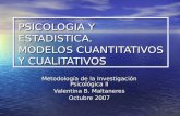 PsicologíA Y EstadíStica  Modelos Cuantitativos Y Cualitativos