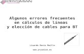 Errores frecuentes en el cálculo de líneas y la elección de cables para Baja Tensión