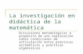 La InvestigacióN En DidáCtica De La MatemáTica Presentacion Octubre