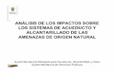 Análisis de los impactos sobre los sistemas de acueducto y alcantarillado de las amenazas de origen natural.