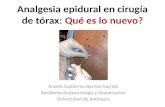 Analgesia epidural en cirugia de torax
