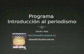 Presentación de programa introducción de periódismo