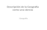 Descripción de la geografía como una ciencia