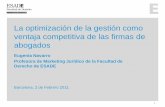 Presentación: La optimización de la gestión como ventaja competitiva de las firmas de abogados