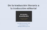 'De la traducción literaria a la traducción editorial' - UPV-EHU, 12-05-2014