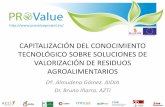 20131003 H2020 Pamplona Almudena Gómez y Bruno Iñarra: proyecto provalue. capitalización del conocimiento tecnológico sobre soluciones de valorización de residuos agroalimentarios.